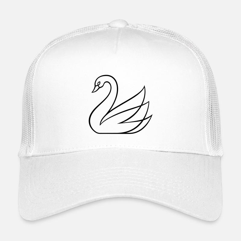 Minimal Swan Design Elegant Aesthetic Line Art Kids’ Trucker Cap