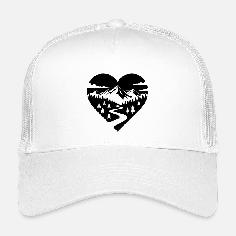 Hiking in the heart, forest path and mountains Kids’ Trucker Cap