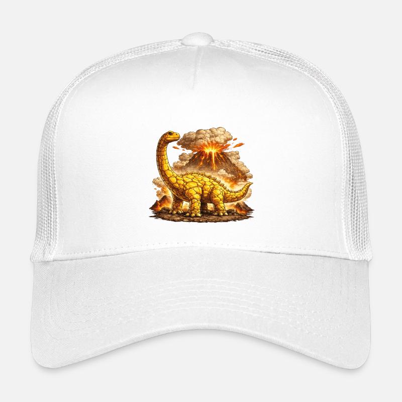Brontosaurus Vulkaneruption - Kinder Trucker-Cap - Weiß