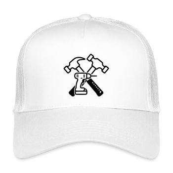 Werkzeug Hämmer Bohrer Outline - Kinder Trucker-Cap - Weiß - Vorne