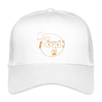 Orange dash face abstract and angry - Kids’ Trucker Cap - white - Front