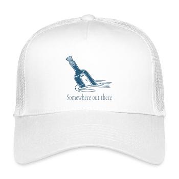 Irgendwo da draußen Flaschenbotschaft-Design - Kinder Trucker-Cap - Weiß - Vorne