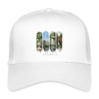 Voyage de vacances en Géorgie – Motif nature des États du Sud - Casquette trucker enfant - blanc - Devant