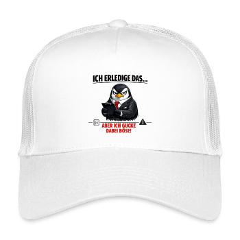 Pinguin Ich mach das aber ich gucke dabei böse - Kinder Trucker-Cap - Weiß - Vorne
