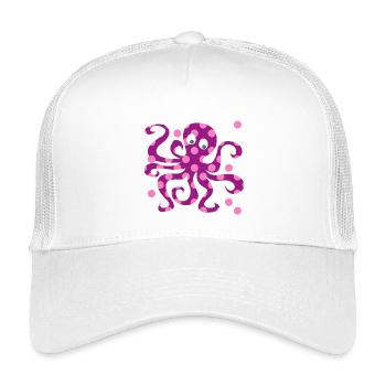 Octopus Dots Squid Pink Nursery - Kids’ Trucker Cap - white - Front
