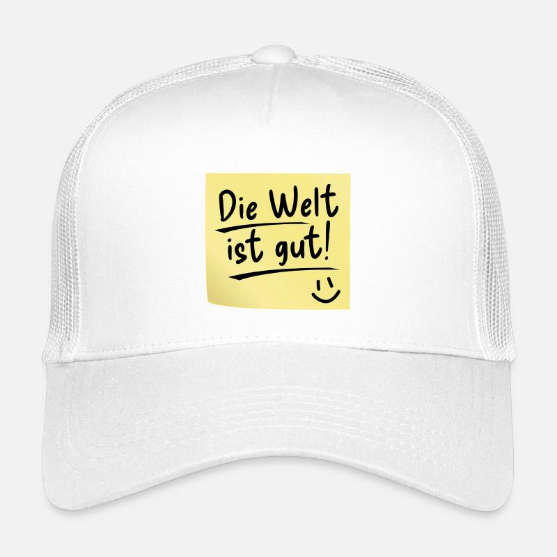 Die Welt ist gut - Kinder Trucker-Cap - Weiß