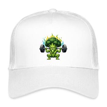 Power broccoli: Bold vegetable body - Kids’ Trucker Cap - white - Front