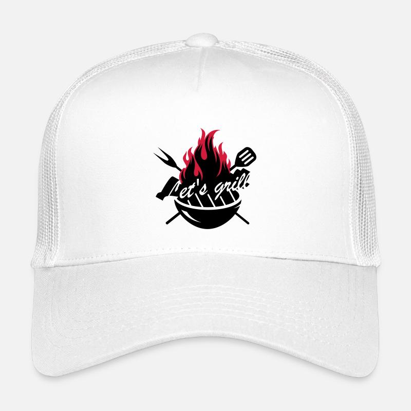 Un barbecue avec des ustensiles de Gril Casquette trucker enfant