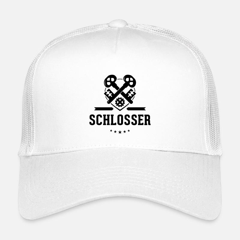 Schlosser Zunftzeichen mit Schriftzug - Kinder Trucker-Cap - Weiß