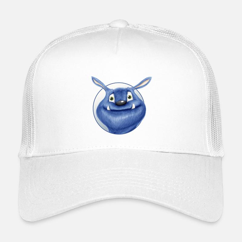 blaues Monster - Kinder Trucker-Cap - Weiß