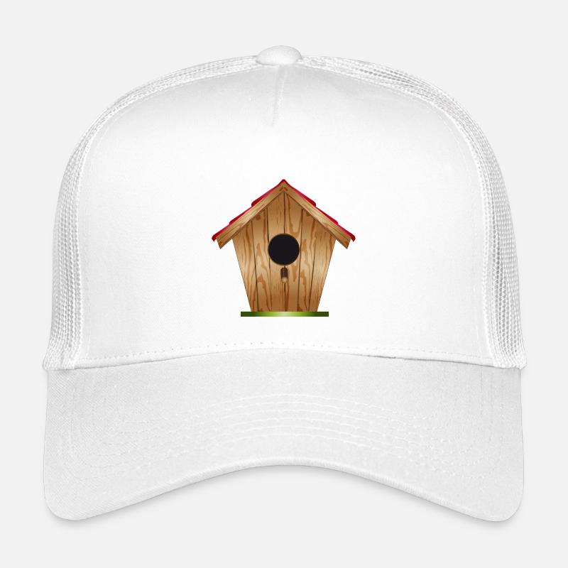 schönes Vogelhäuschen aus Holz mit schrägem Dach Kinder Trucker-Cap
