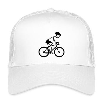 Young or man on bike - Kids’ Trucker Cap - white - Front