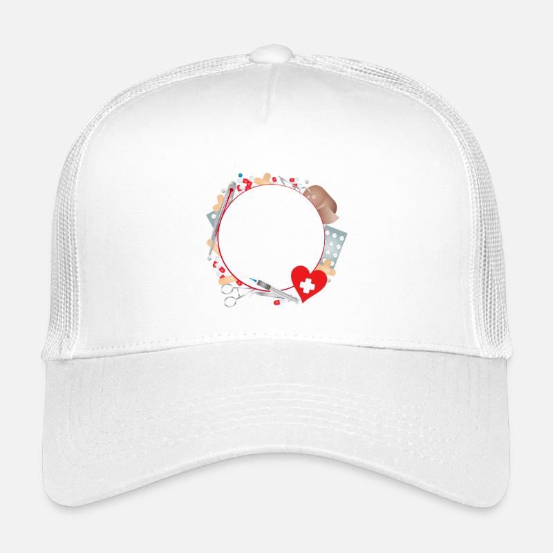 Erste Hilfe Set oder Reiseapotheke als Rahmen Kinder Trucker-Cap