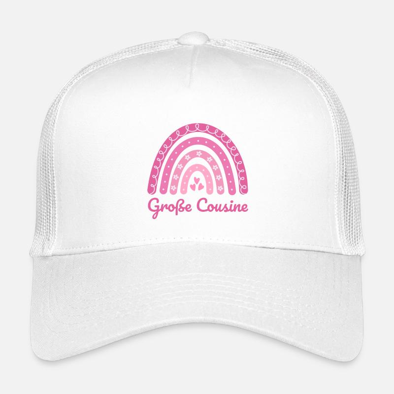 Große Cousine Boho Regenbogen - Kinder Trucker-Cap - Weiß