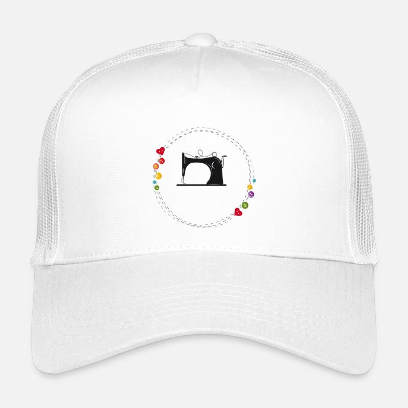nostalgisch stilisierte Nähmaschine mit Knöpfe Kinder Trucker-Cap