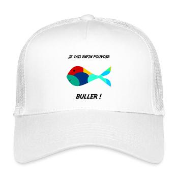 RETRAITE. HUMOUR. POISSON. BULLER. RETRAITE. DRÔLE - Casquette trucker enfant - blanc - Devant