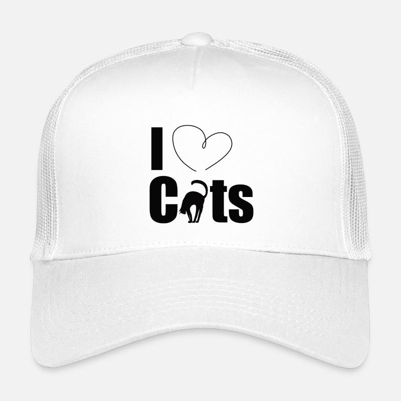 I love cats - Kinder Trucker-Cap - Weiß