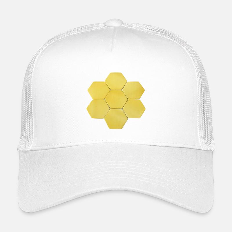 Gelbe Honigwaben Geometrie Kinder Trucker-Cap