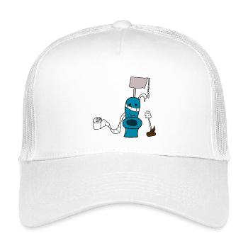 WC Toilette Bürste Klopapier Haufen Kot Kinder - Kinder Trucker-Cap - Weiß - Vorne