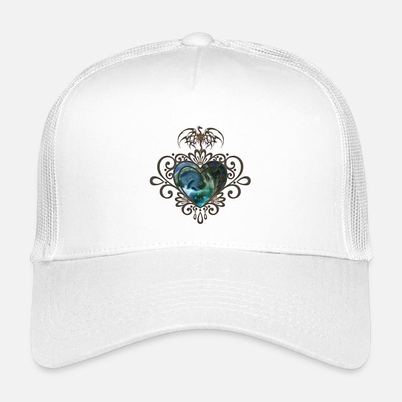 Niedlicher Delfin in einer Blase die Herzen des Ozeans - Kinder Trucker-Cap - Weiß