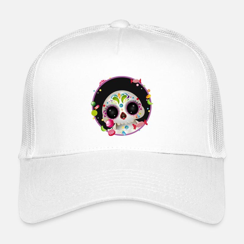 Crâne de sucre mignon dans le cadre de bonbons Casquette trucker enfant
