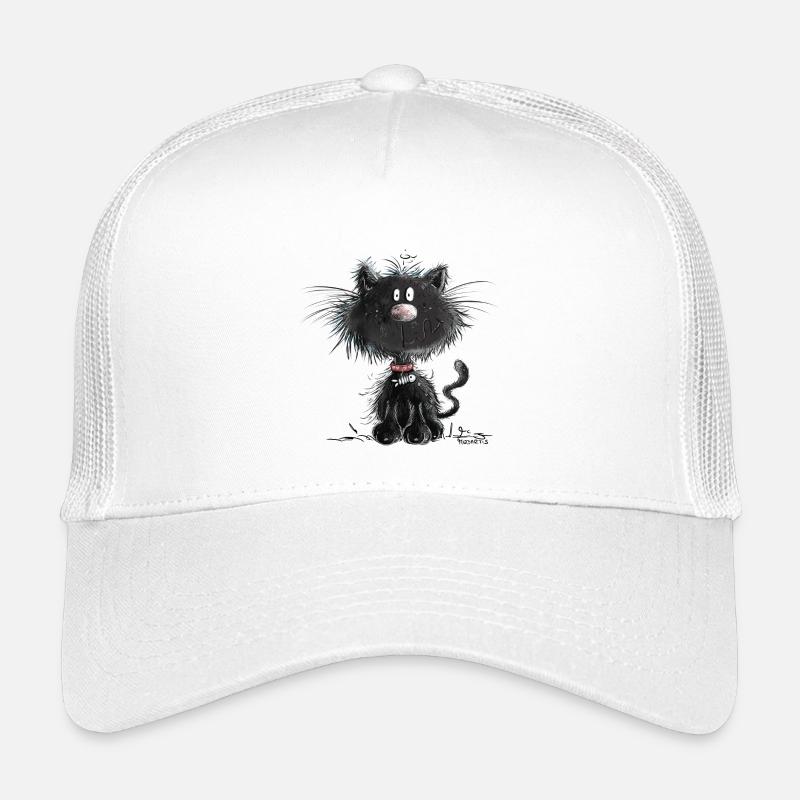 Drollige Schwarze Katze - Kinder Trucker-Cap - Weiß