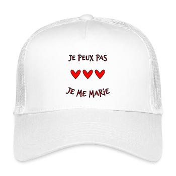 COUPLE. JUST MARRIED. EVJF. SAINT VALENTIN. MARIES - Casquette trucker enfant - blanc - Devant