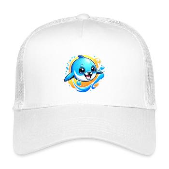 Grand dauphin phoque Mer des dauphins - Casquette trucker enfant - blanc - Devant
