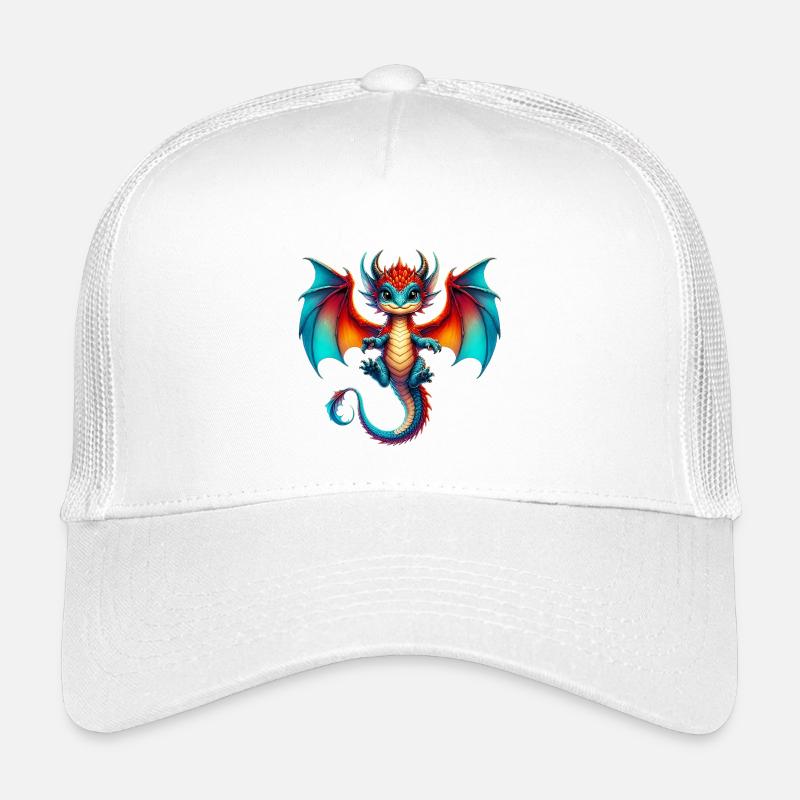 Drache - Kinder Trucker-Cap - Weiß