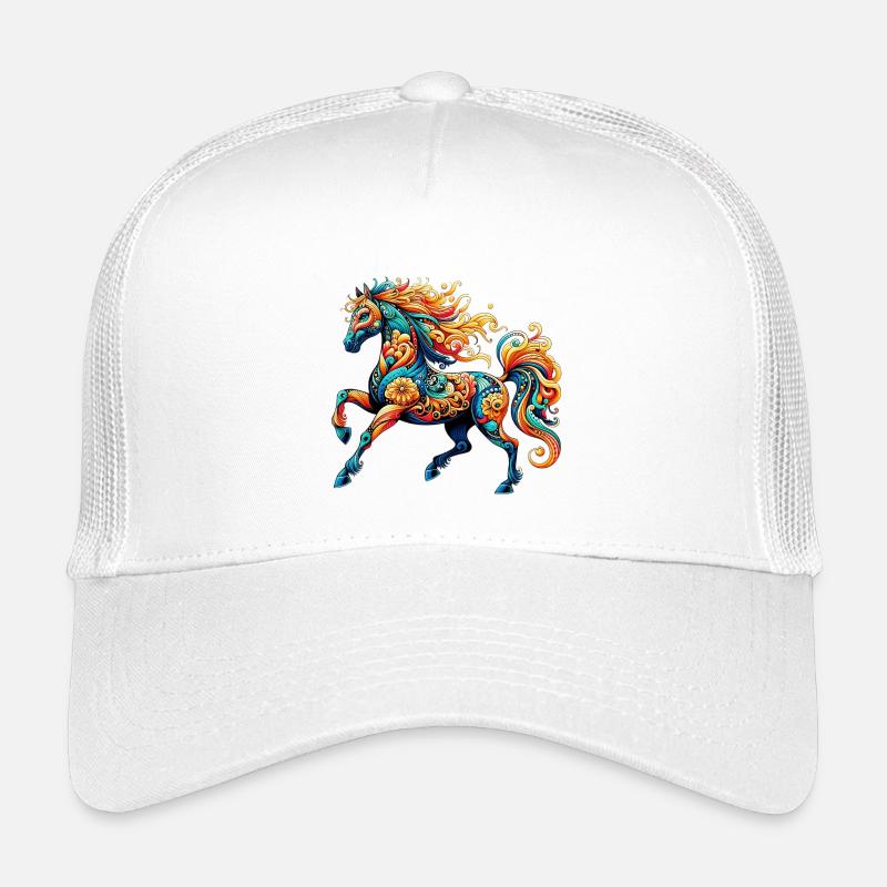 Pferd - Kinder Trucker-Cap - Weiß