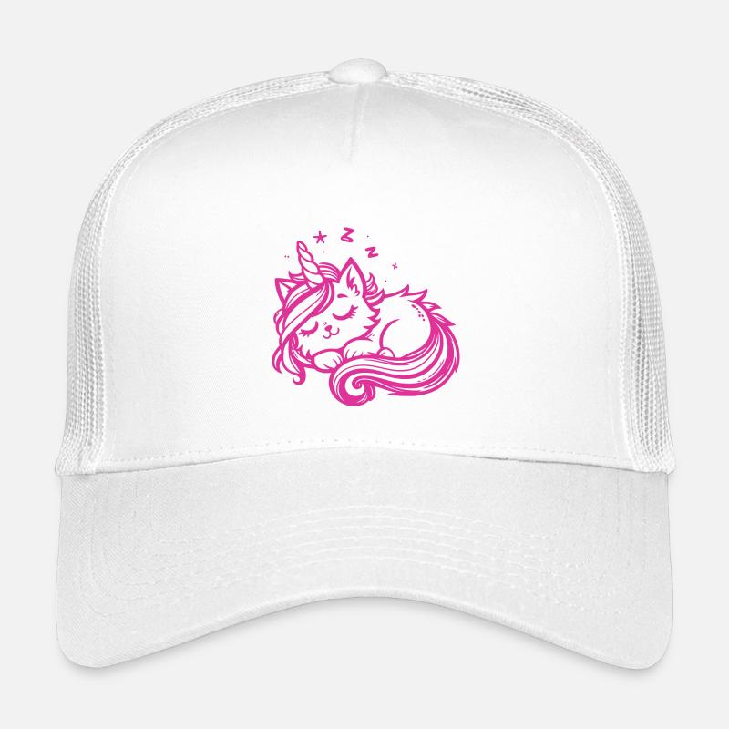 Chat licorne endormi (rose) Casquette trucker enfant