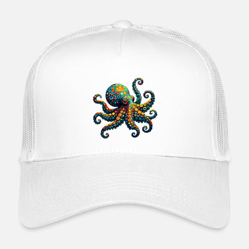 Octopus van Gogh Kids’ Trucker Cap