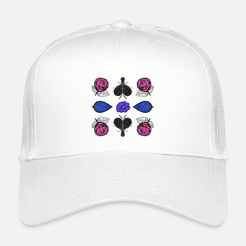 Rosen Pop-Art - Kinder Trucker-Cap - Weiß