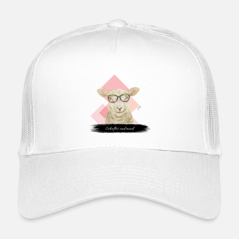 JvG Schaf "Schaflos und miad" - Kinder Trucker-Cap - Weiß