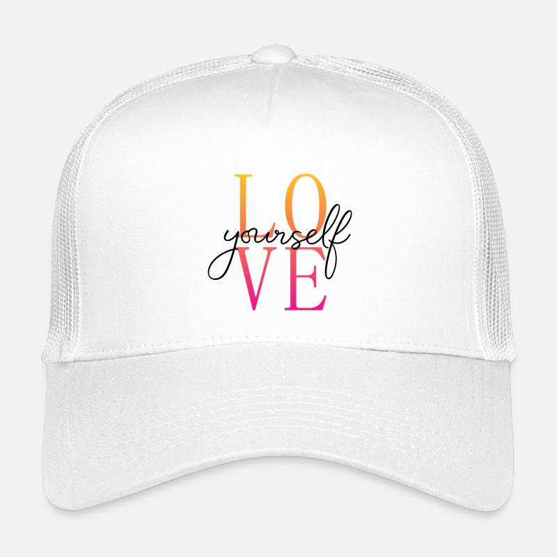 Love yourself / Selbstliebe / Liebe dich selbst - Kinder Trucker-Cap - Weiß