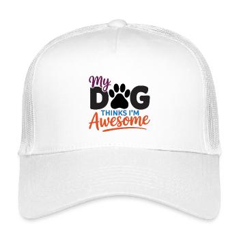 My Dog Thinks I'm Awesome - Kids’ Trucker Cap - white - Front