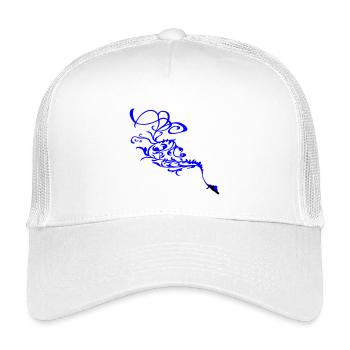 Snowboard Ornament - Kids’ Trucker Cap - white - Front