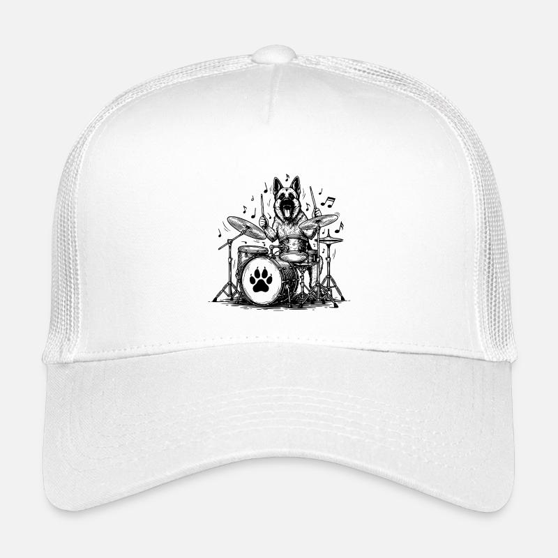 German Shepherd Drummer Art Kids’ Trucker Cap