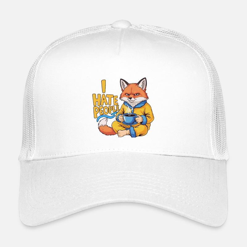 Fox Coffee Morning Grouch Funny Introvert Kids’ Trucker Cap