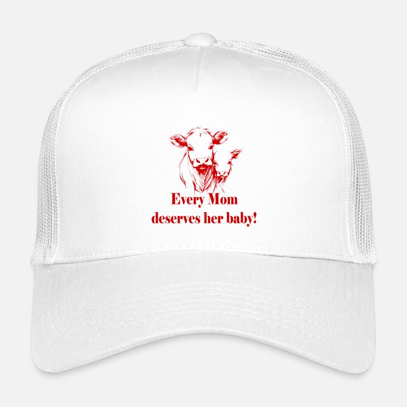 Tierschutz - Kuh + Baby - Kinder Trucker-Cap - Weiß