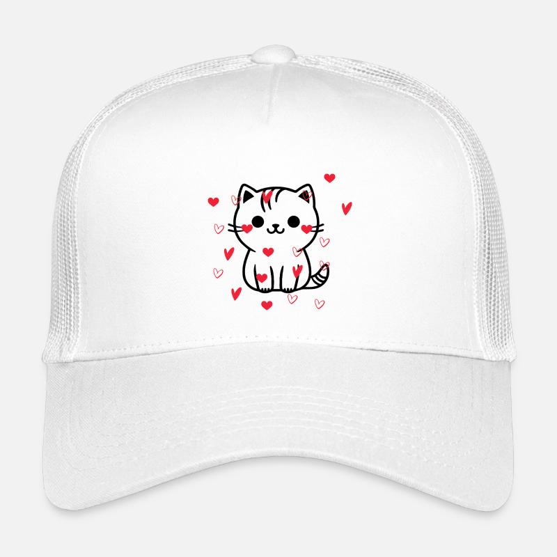 Chat cœur cœur  Casquette trucker enfant