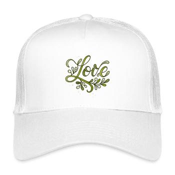 Love lettering with mistletoe - Kids’ Trucker Cap - white - Front
