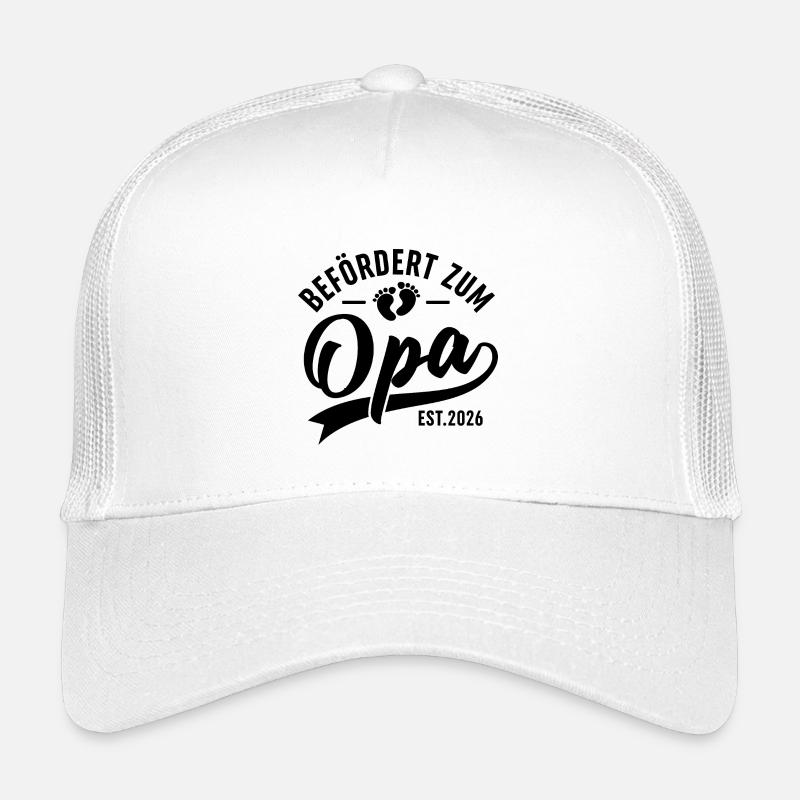 Opa 2026 Geschenk – Enkelkind kommt - Kinder Trucker-Cap - Weiß