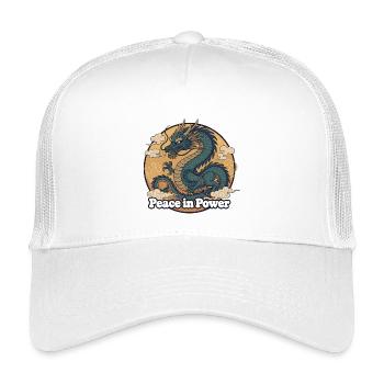 Peace in Power Drache - Kinder Trucker-Cap - Weiß - Vorne