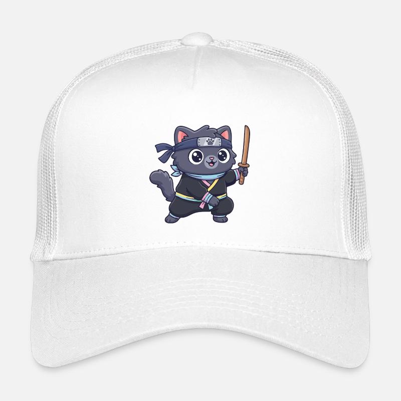 Chat ninja en costume de samouraï Casquette trucker enfant