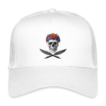 PIRATE POET - dark hell - Casquette trucker enfant - blanc - Devant