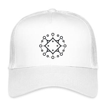 Mandala géométrique en diamant - Casquette trucker enfant - blanc - Devant