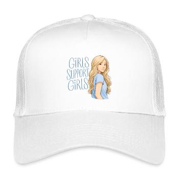 Girls Support Girls – Feminist Statement Art - Kinder Trucker-Cap - Weiß - Vorne