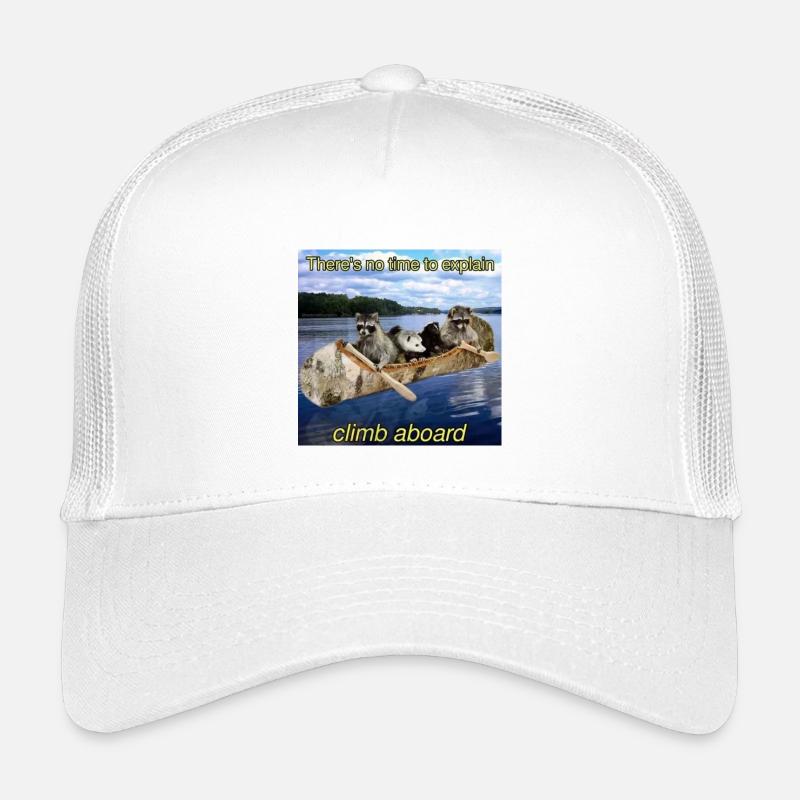 Waschbären-Flussrettungsboot - Kinder Trucker-Cap - Weiß