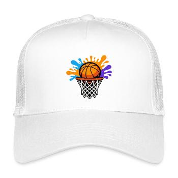 Basketball Splash Dunk Grafikdesign - Kinder Trucker-Cap - Weiß - Vorne